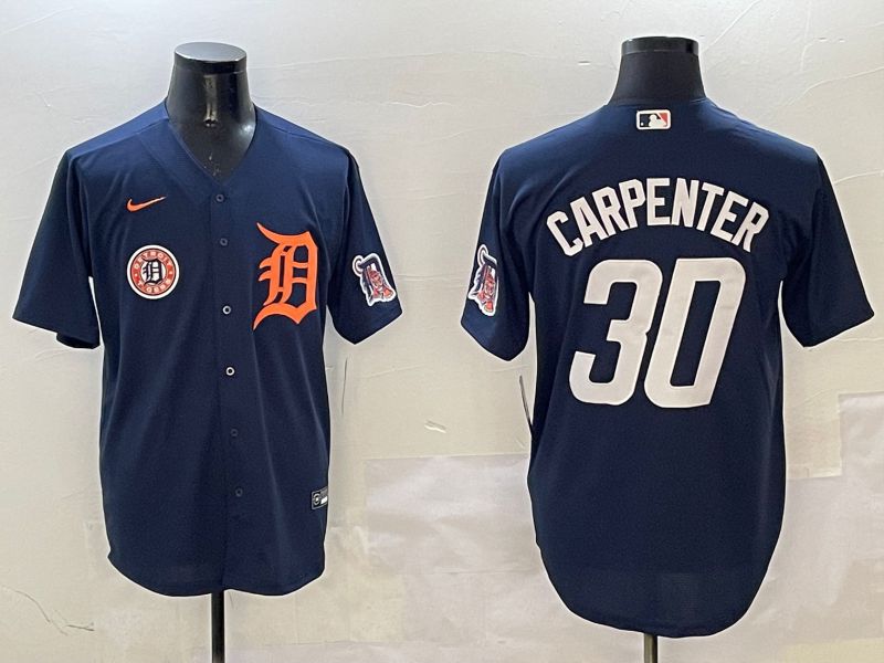 Men Detroit Tigers #30 Carpenter Drak Blue Game 2025 Nike MLB Jersey style 3111->detroit tigers->MLB Jersey